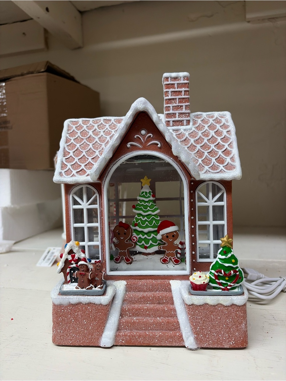 Holiday Gingerbread House Lighted Decoration - Brown